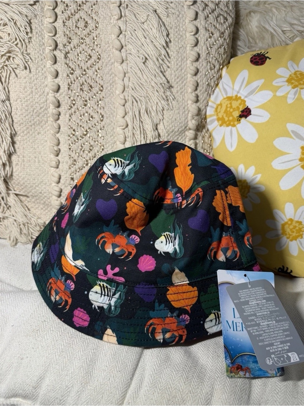 NWT 2023 Disney Parks Ariel The Little Mermaid Reversible Bucket Sun Hat - Adult